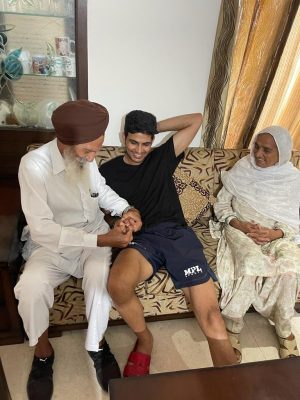 Shubman Gill with family