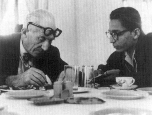 BV Doshi with Chandigarh planner and architect Le Corbusier