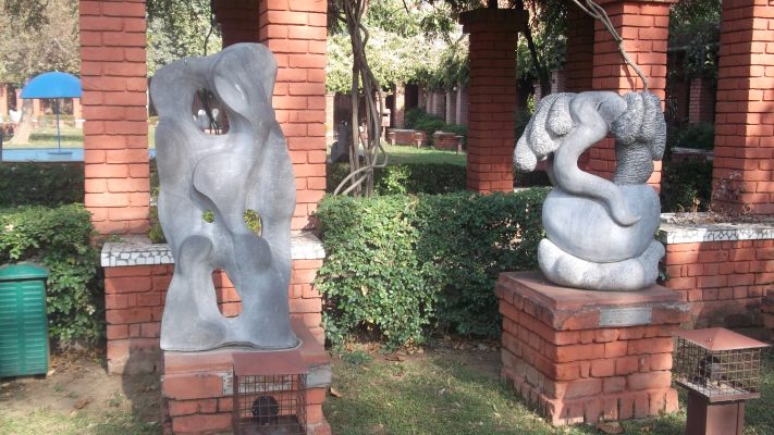 stone idol of reclining Ganesha