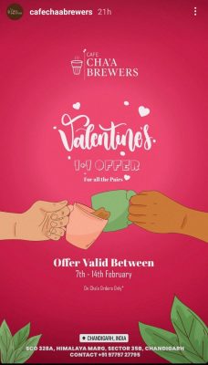Cafe Cha’a Brewers providing Valentine offer
